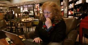 A WRITER IN HER NATURAL HABITAT - STARBUCKS.